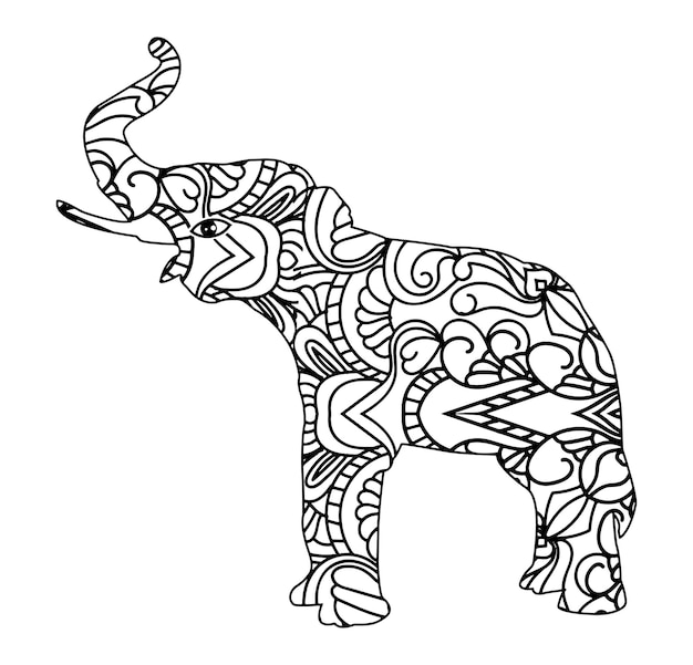 Elefante mandala premium vector