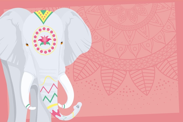 Vector elefante y mandala