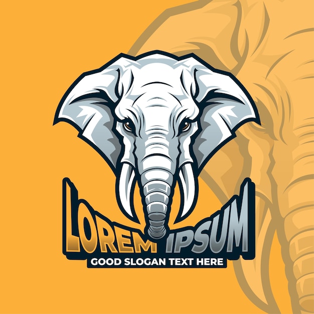 Elefante mascota esport diseño del logotipo ilustración mamut esport logotipo mascota elefante icono mamut