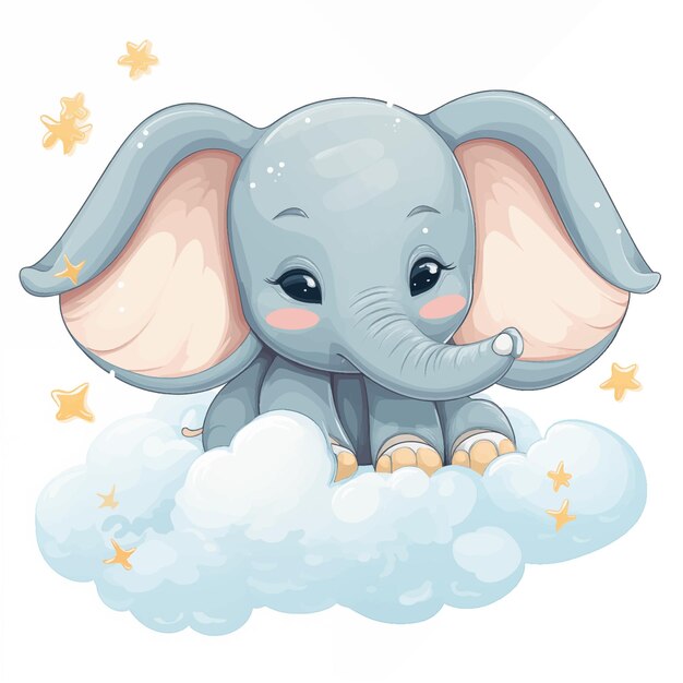 Vector un elefante en una nube