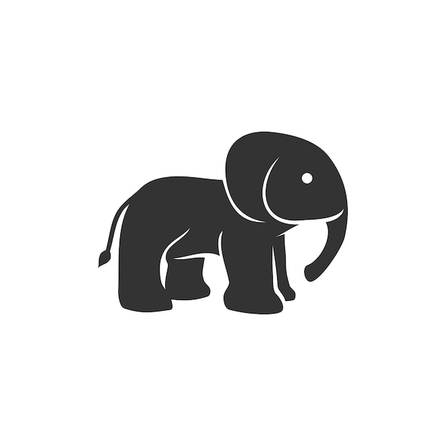 Elefante Pie Ilustración Icono Marca Aislado