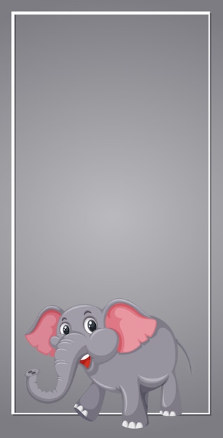 Elefante en plantilla gris