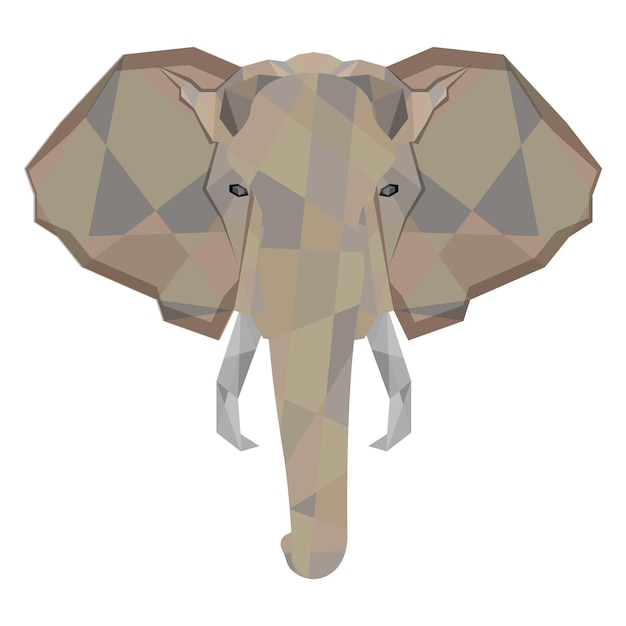 Vector elefante poligonal aislado sobre un fondo blanco