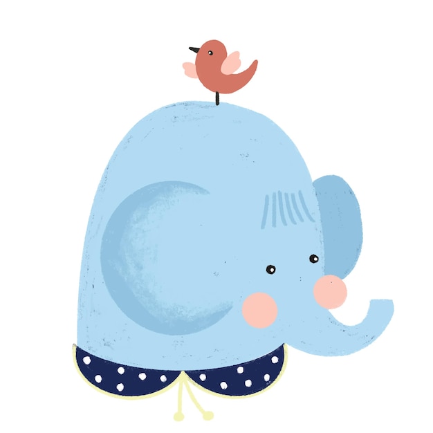 Elefante sobre fondo blanco aislado ilustración vectorial