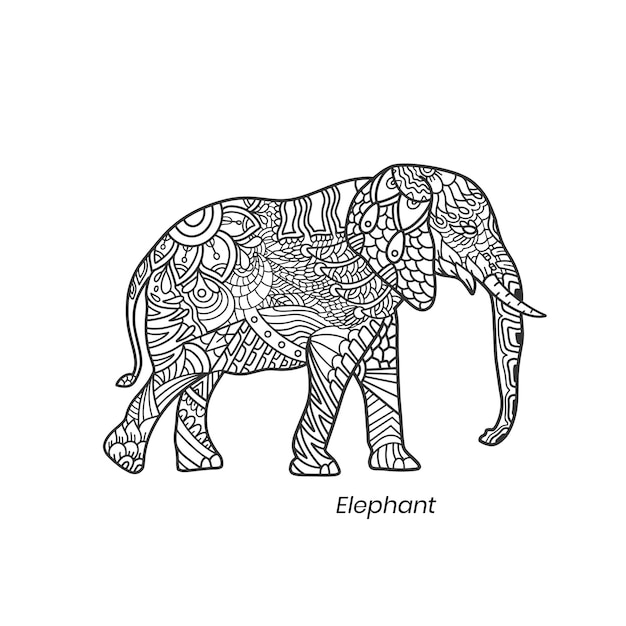 Elefante Zentangle Mandalas