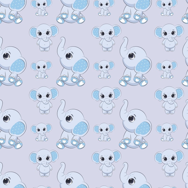 Elefantes juguetones Diseño de patrones vectoriales sin costuras
