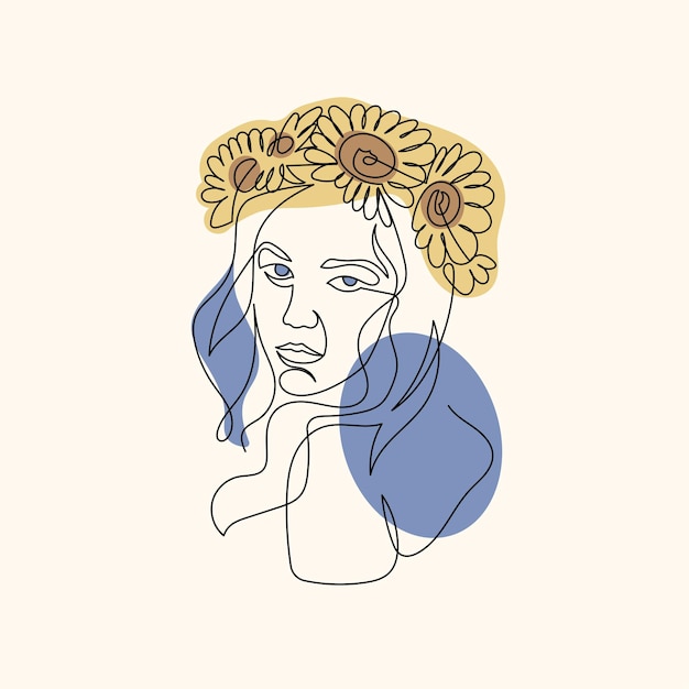 Elegancia atemporal Vector de un solo trazo Ilustración femenina