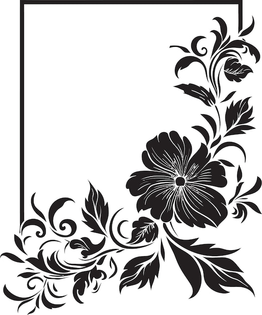 Elegancia botánica diseño vectorial negro para siempre icono de boda floral para parejas