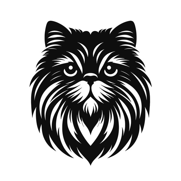 Vector elegancia felina monocromática del logotipo del gato