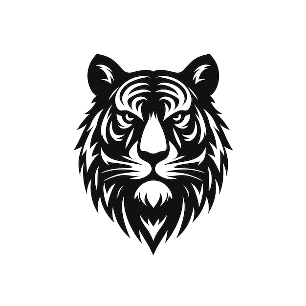 Elegancia del logotipo monocromático de Tiger Stride