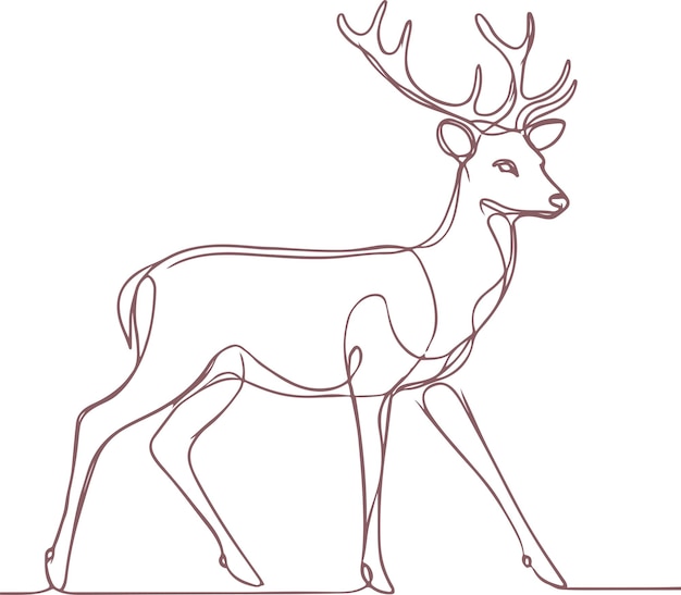 Elegant Deer Line Art Vector para diseños ecológicos e inspirados en la naturaleza