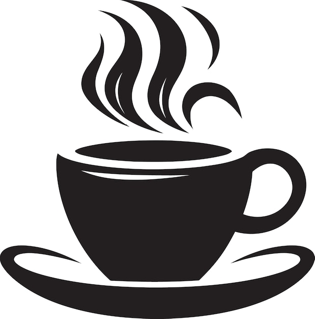 Elegant espresso charm negro vector copa de café logotipo beber y saborear maestría copa de café vector en negro
