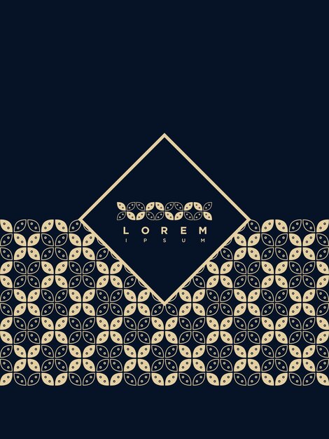 Elegant Geometric Ornament with Floral Elements for Invitations