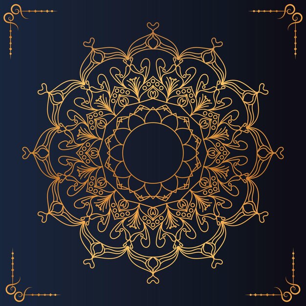 Elegant Gold Mandala Design on Dark Background