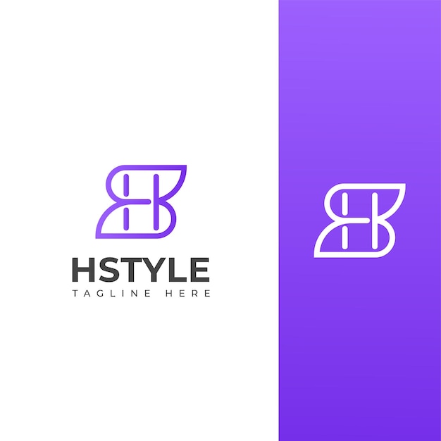 Elegant HS SH Monogram Logo Design White Letters