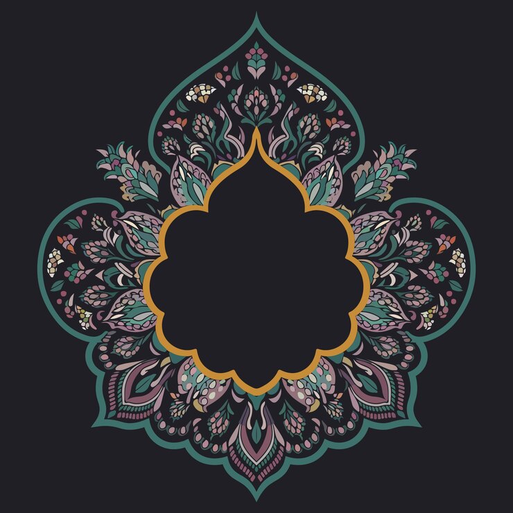 Elegant Islamic Floral Frame for Invitations and Decorations
