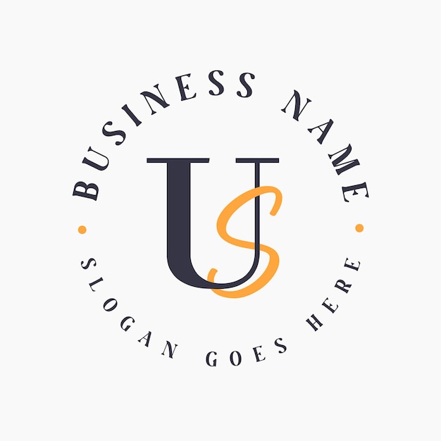 Elegant Letter US Initials Logo para la marca corporativa US Lettermark Logo para las marcas de moda y belleza
