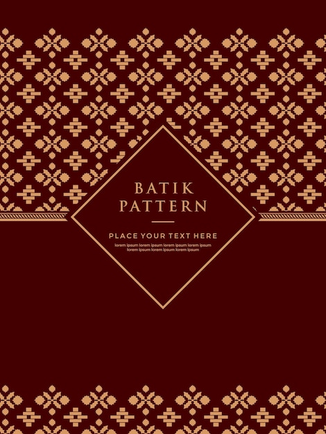 Elegant Maroon and Gold Batik Pattern Design for Invitation or Poster