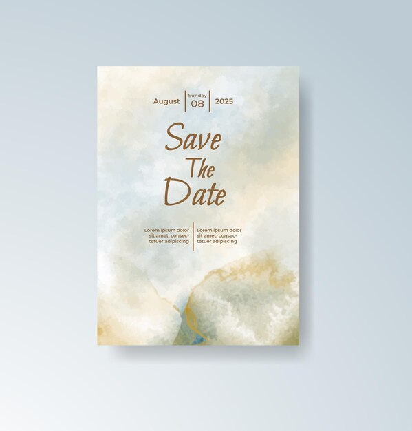 Elegant Save The Date Watercolor Invitation