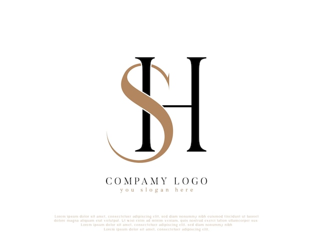 Elegant SH Monogram Logo for Corporate Branding