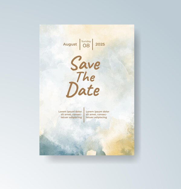 Elegant Watercolor Save the Date Wedding Invitation Template