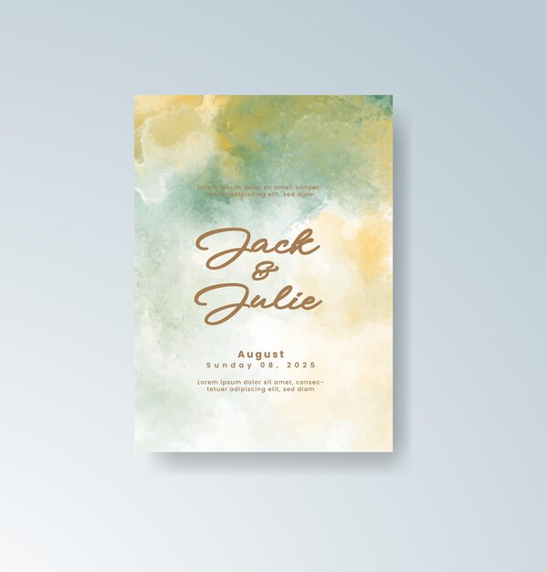 Elegant Watercolor Wedding Invitation Jack  Julie