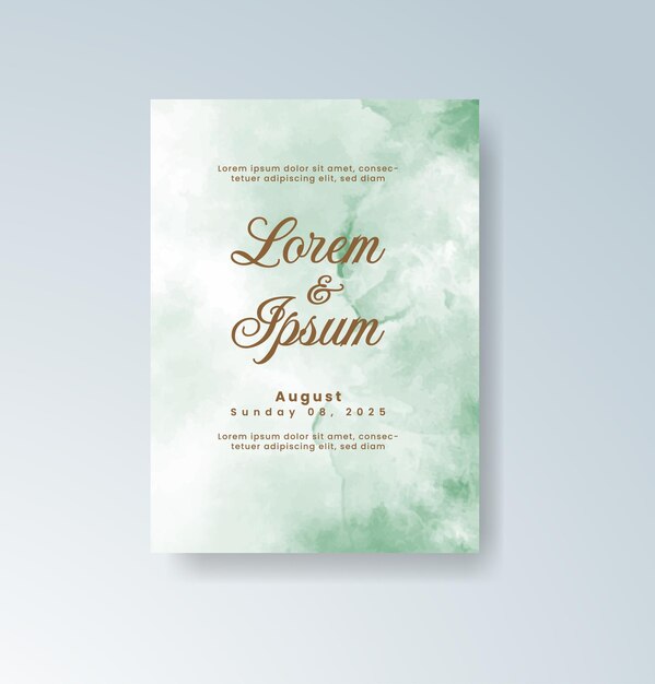 Elegant Watercolor Wedding Invitation with Floral Details