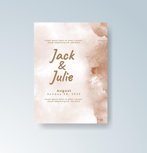 Elegant Wedding Invitation with Watercolor Elements