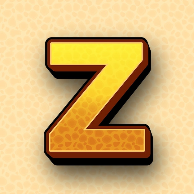 elegante 3D patrón amarillo efecto vectorial letra Z icono para personalizar sus fondos