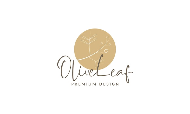 Elegante aceite de oliva hoja logo símbolo vector icono ilustración diseño gráfico