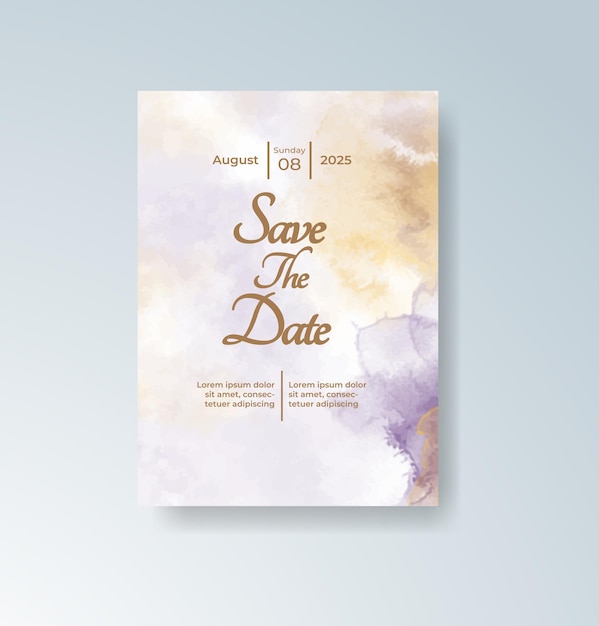 Elegante acuarela Guarda la invitación para la cita