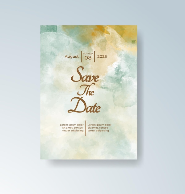 Elegante acuarela Guarda la invitación para la cita