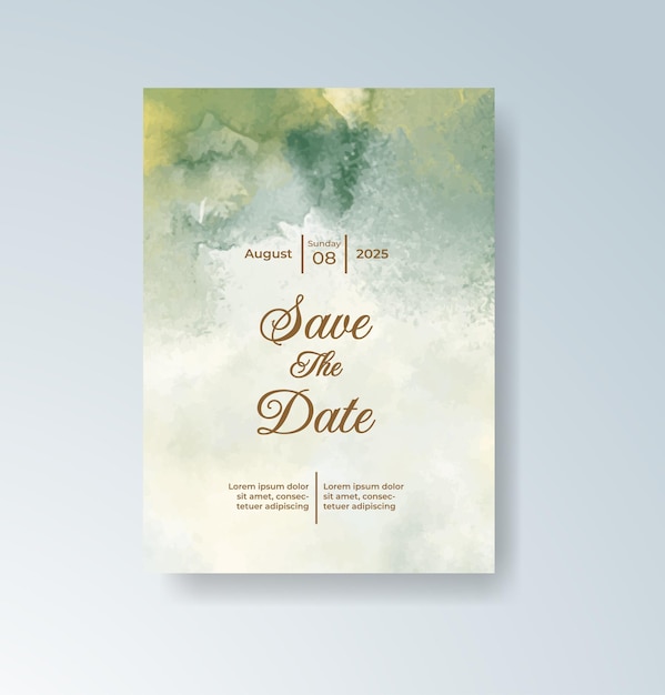 Elegante acuarela Guarda la invitación para la cita
