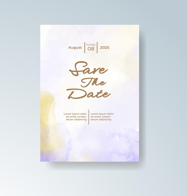 Elegante acuarela Guarda la invitación para la cita