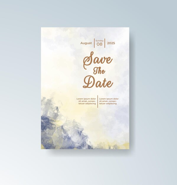 Elegante acuarela Guarda la invitación para la cita