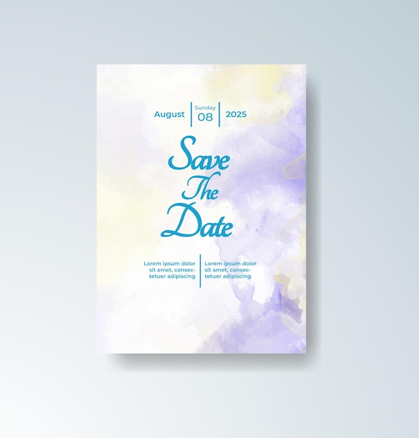 Elegante acuarela Guarde la fecha de la invitación para la boda