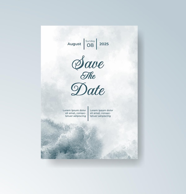 Elegante acuarela Guarde la fecha de la invitación de la boda