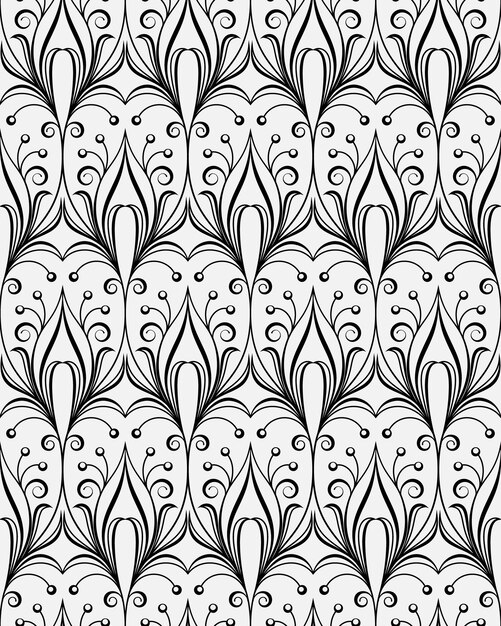 Elegante adorno floral en blanco y negro para proyectos de diseño