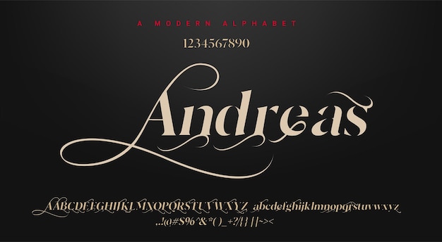 Vector elegante alfabeto letra fuente tipografía lujo clásico serif fuentes decorativas diseño retro