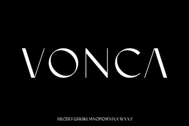 Elegante alfabeto minimalista de visualización de fuente vectorial de lujo y tipo de letra femenino