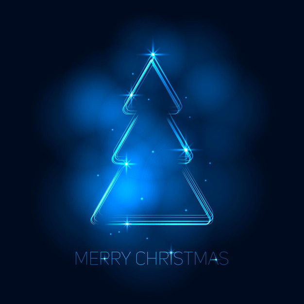 Elegante árbol de Navidad con destellos sobre fondo abstracto