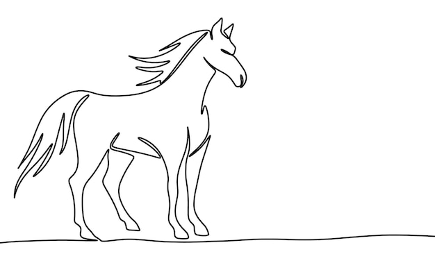 Elegante arte de la línea de caballo