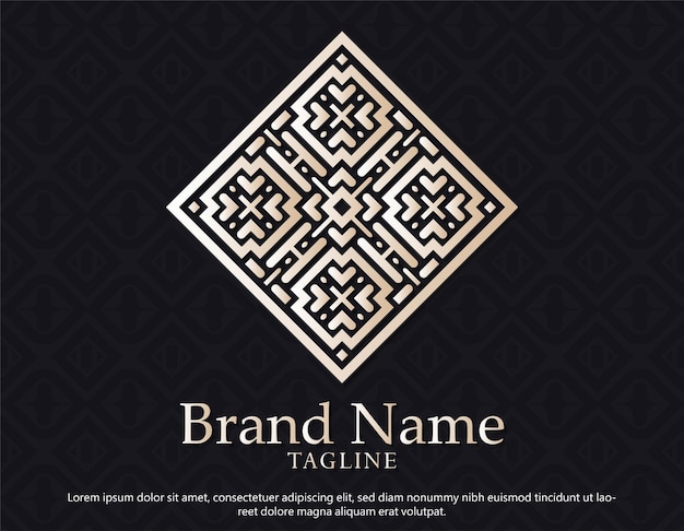 Elegante arte de línea de logotipo de adorno blanco