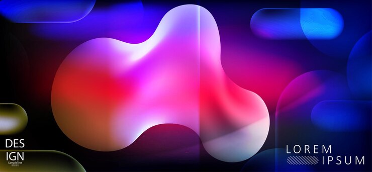 Vector elegante azul abstracto con diseño de color rojo con una figura ovalada clara