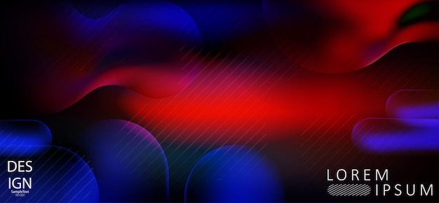 Elegante azul oscuro abstracto con diseño de color rojo con formas ovaladas