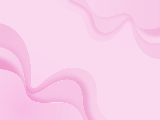 Elegante baby pink waves sobre fondo rosa resumen papercut concept