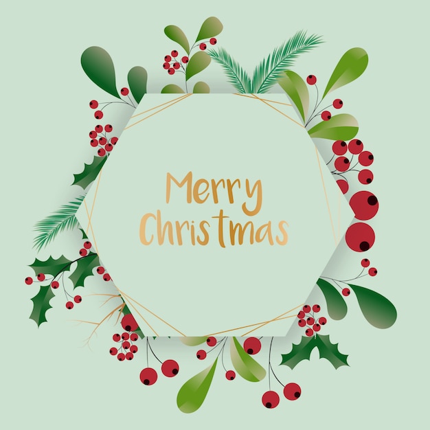 Elegante y bellamente diseñado arte floral Feliz Navidad