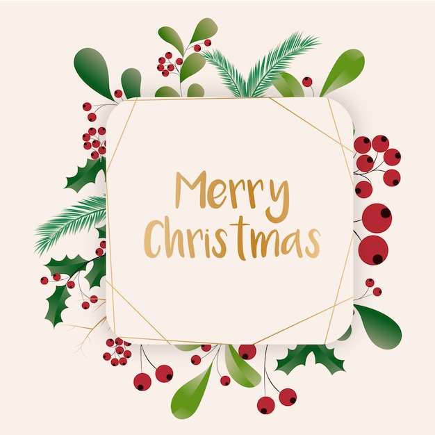 Elegante y bellamente diseñado arte floral Feliz Navidad
