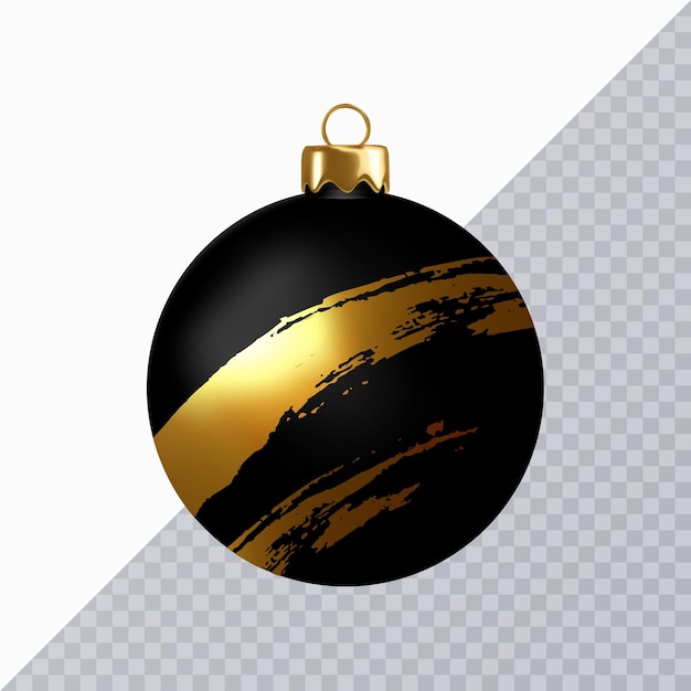 Elegante bola de Navidad negra de lujo con patrón abstracto aislado en blanco Ilustración vectorial