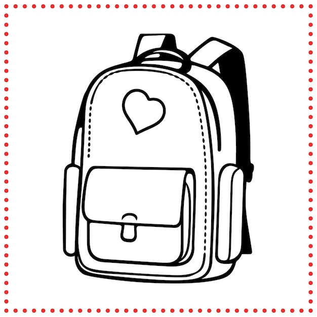 Elegante bolso escolar gráfico vectorial con bolsillos funcionales y construcción ligera